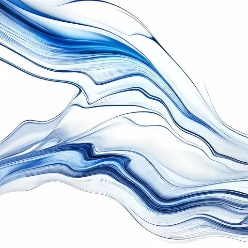 波模様 白地に青と白の抽象絵画 a blue and white abstract painting 