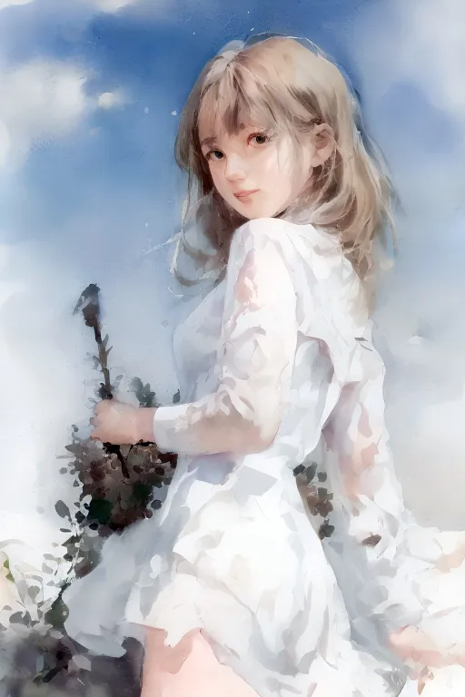 女性水彩画 9 | SPARK STOCK フリー素材 無料画像